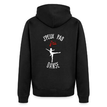 I can't I danced - Unisex Premium Organic Zip Hoodie - black - Back - Nico (187cm)