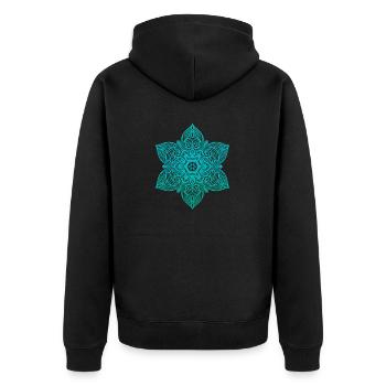 Mandala - Unisex Premium Organic Zip Hoodie - black - Back - Nico (187cm)
