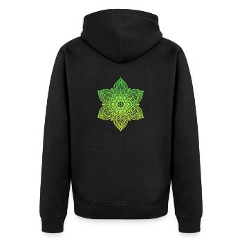 Mandala - Unisex Premium Bio Zip Hoodie - Schwarz - Hinten - Nico (187cm)
