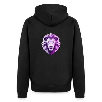 Origami Lion - your original protector - Unisex Premium Organic Zip Hoodie - black - Back - Nico (187cm)