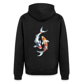 Carpe koï - Veste à capuche bio Premium Unisexe - noir - Dos - Nico (187cm)