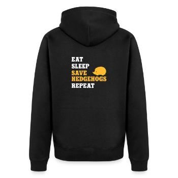 Igel Liebe Tierfreund Weißbauchigel Igelretter - Unisex Premium Bio Zip Hoodie - Schwarz - Hinten - Nico (187cm)