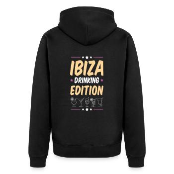 Soirée beuverie à Ibiza - Veste à capuche bio Premium Unisexe - noir - Dos - Nico (187cm)