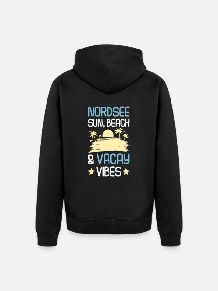 Nordsee Sommer Spruch - Unisex Premium Bio Zip Hoodie - Schwarz