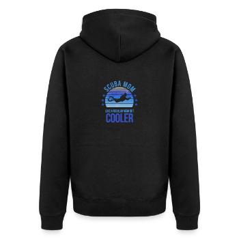 Scuba Mom Diving Diver Muttertag Geburtstag Lustig - Unisex Premium Bio Zip Hoodie - Schwarz - Hinten - Nico (187cm)