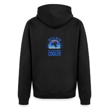 Moto Mama Motocross Muttertag Geburtstag Lustig - Unisex Premium Bio Zip Hoodie - Schwarz - Hinten - Nico (187cm)
