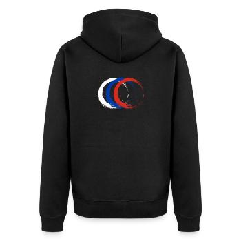 Kreis Bürste Flagge Russland Fahne Farben Vektor - Unisex Premium Bio Zip Hoodie - Schwarz - Hinten - Nico (187cm)