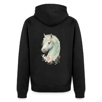 Cheval Mystique - Veste à capuche bio Premium Unisexe - noir - Dos - Nico (187cm)