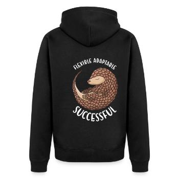 Flexible Adaptable Successful Pangolin - Unisex Premium Organic Zip Hoodie - black - Back - Nico (187cm)