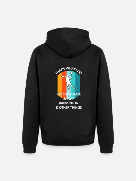 Badminton Badminton Badminton Player Chocolate - Unisex Premium Organic Zip Hoodie - black