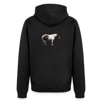 Es gibt annähernd 200 verschiedene Pferderassen - Unisex Premium Bio Zip Hoodie - Schwarz - Hinten - Nico (187cm)