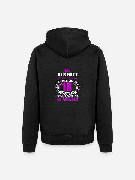 18 geburtstag - Unisex Premium Bio Zip Hoodie - Schwarz