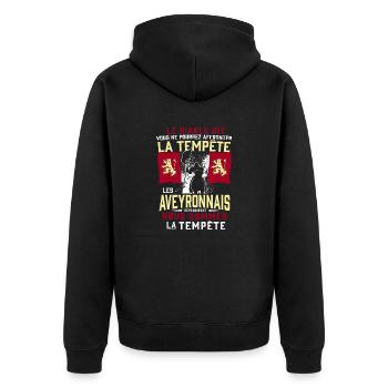 Tempête Aveyronnais - Veste à capuche bio Premium Unisexe - noir - Dos - Nico (187cm)