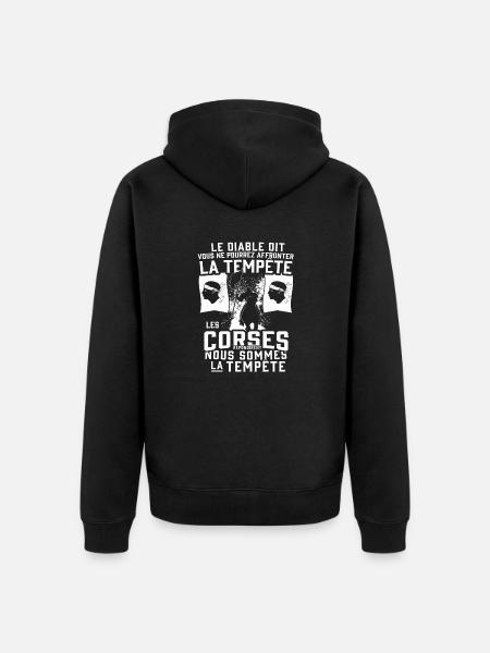 Tempête Corses - Veste à capuche bio Premium Unisexe - noir