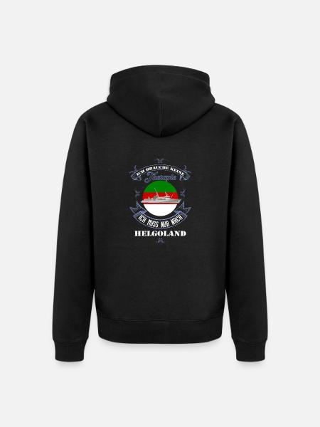 Helgoland mit der MS Helgoland in Farbe - Unisex Premium Bio Zip Hoodie - Schwarz