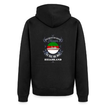 Helgoland T-Shirt mit MS Helgoland - Unisex Premium Bio Zip Hoodie - Schwarz - Hinten - Nico (187cm)
