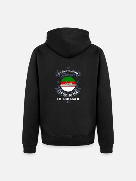 Helgoland T-Shirt mit MS Helgoland - Unisex Premium Bio Zip Hoodie - Schwarz