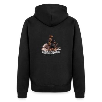 Dackel - Unisex Premium Bio Zip Hoodie - Schwarz - Hinten - Nico (187cm)