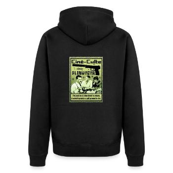 c'est jamais bon de laisser dormir les créances - Veste à capuche bio Premium Unisexe - noir - Dos - Nico (187cm)