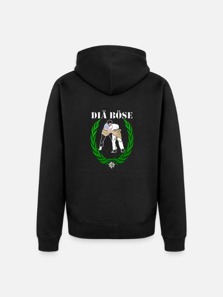 böse schwinger Schwingfest - Unisex Premium Bio Zip Hoodie - Schwarz