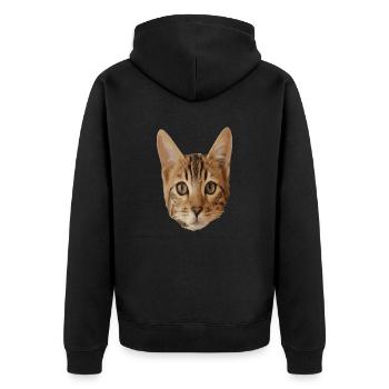 Tête de chat - Veste à capuche bio Premium Unisexe - noir - Dos - Nico (187cm)