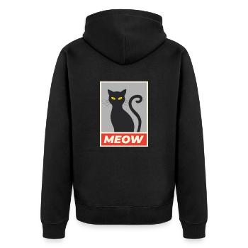 Chat miaou simple - Veste à capuche bio Premium Unisexe - noir - Dos - Nico (187cm)