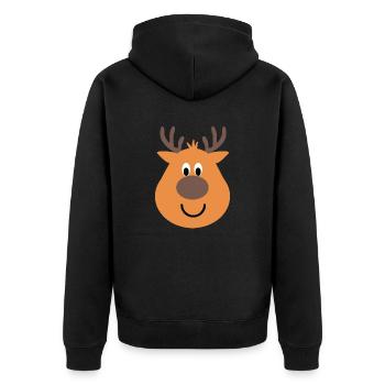 christmas snow reindeer - Unisex Premium Organic Zip Hoodie - black - Back - Nico (187cm)