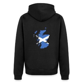 Scotland country map map and flag design - Unisex Premium Organic Zip Hoodie - black - Back - Nico (187cm)