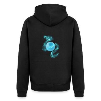 Gaming symbol blue orb - Unisex Premium Organic Zip Hoodie - black - Back - Nico (187cm)
