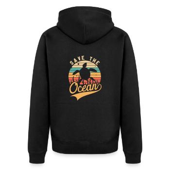 Save the Earth Environmental Protection - Unisex Premium Organic Zip Hoodie - black - Back - Nico (187cm)
