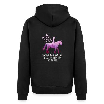 Chevaux cavaliers sort les amateurs de chevaux dames - Veste à capuche bio Premium Unisexe - noir - Dos - Nico (187cm)