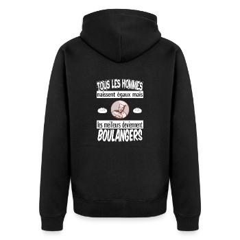 les meilleurs deviennent boulangers - Veste à capuche bio Premium Unisexe - noir - Dos - Nico (187cm)