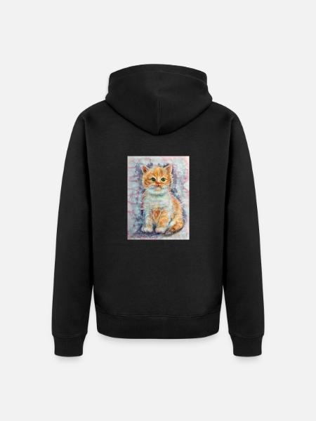 Little kitty. Putty. - Unisex Premium Organic Zip Hoodie - black