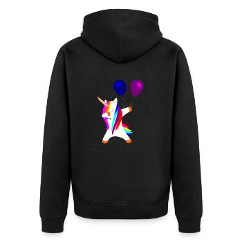 tamponner des licornes licorne avec des ballons - Veste à capuche bio Premium Unisexe - noir - Dos - Nico (187cm)