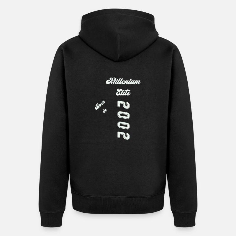 2002 - Unisex Premium Bio Zip Hoodie - Schwarz