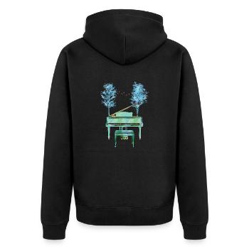 Piano Of Nature - Unisex Premium Organic Zip Hoodie - black - Back - Nico (187cm)