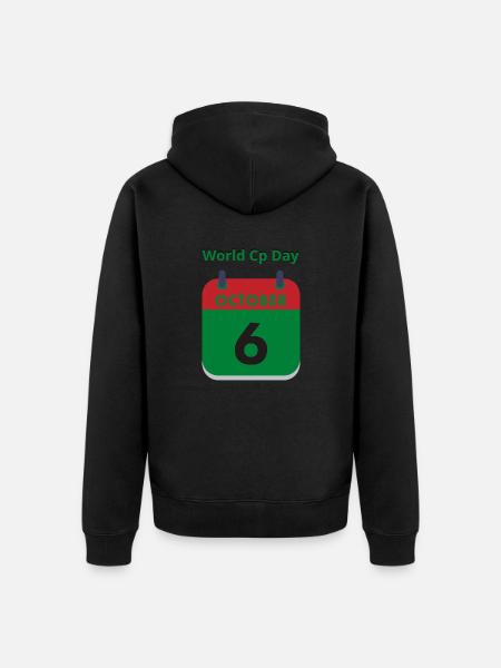 World Cp Day - Unisex Premium Organic Zip Hoodie - black