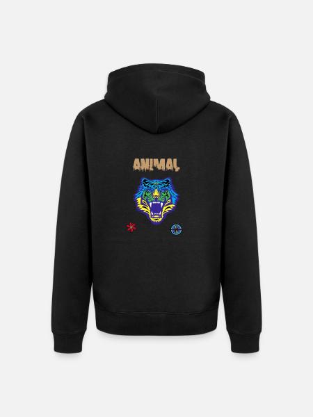 Bengal tiger scratch claw - Unisex Premium Organic Zip Hoodie - black