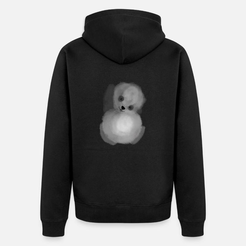 Mignon petit bébé panda - Veste à capuche bio Premium Unisexe - noir