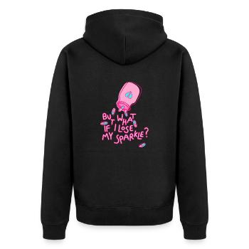what if i lose my sparkle Spruch mental health - Unisex Premium Bio Zip Hoodie - Schwarz - Hinten - Nico (187cm)