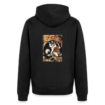 Neko Neko9 - Unisex Premium Organic Zip Hoodie - black - Back - Nico (187cm)