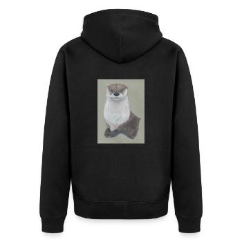 230324 Loutre 3 - Veste à capuche bio Premium Unisexe - noir - Dos - Nico (187cm)