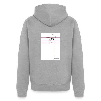 Musiknote - Unisex Premium Bio Zip Hoodie - Grau meliert - Hinten - Nico (187cm)