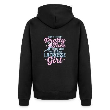 Ne laissez pas le joli visage vous tromper Je suis une crosse - Veste à capuche bio Premium Unisexe - noir - Dos - Nico (187cm)