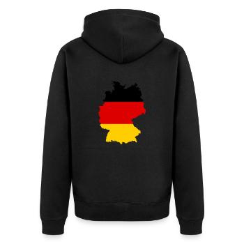 Deutschland - Unisex Premium Bio Zip Hoodie - Schwarz - Hinten - Nico (187cm)