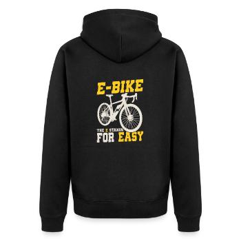 E-Bike The E Stands For Easy Electric Pedelec - Unisex Premium Organic Zip Hoodie - black - Back - Nico (187cm)