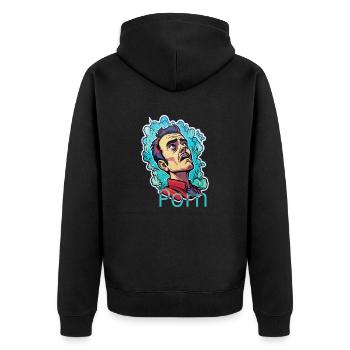 porno quoi - Veste à capuche bio Premium Unisexe - noir - Dos - Nico (187cm)