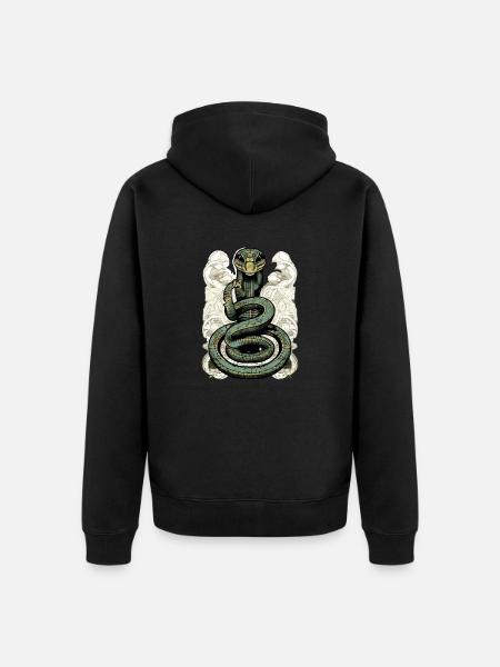 Kik the snake - Unisex Premium Organic Zip Hoodie - black
