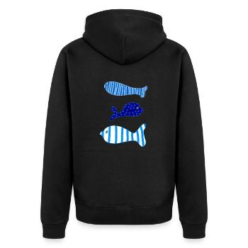 Trois poissons - Veste à capuche bio Premium Unisexe - noir - Dos - Nico (187cm)