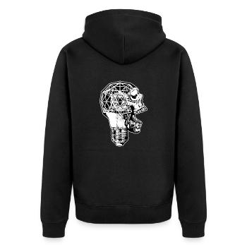Skull Bulb - Unisex Premium Organic Zip Hoodie - black - Back - Nico (187cm)